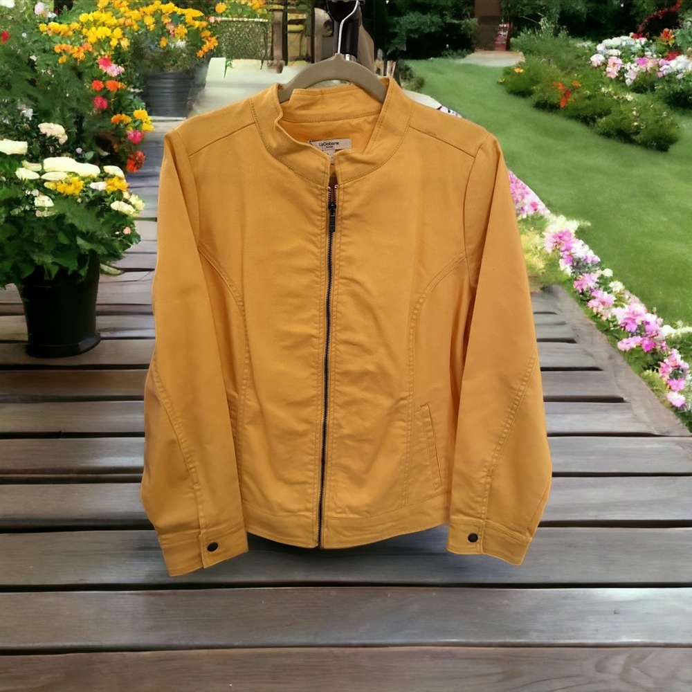 🐥 SOLD!!! 🐥 Liz Claiborne Sunflower Jean Jacket-NWOT - Picture 1 of 3